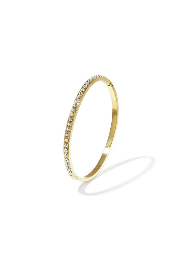 Bangle met rij steentjes Goud