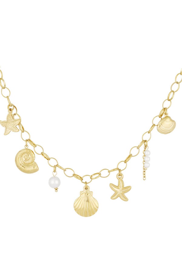 Schelpen ketting Goud