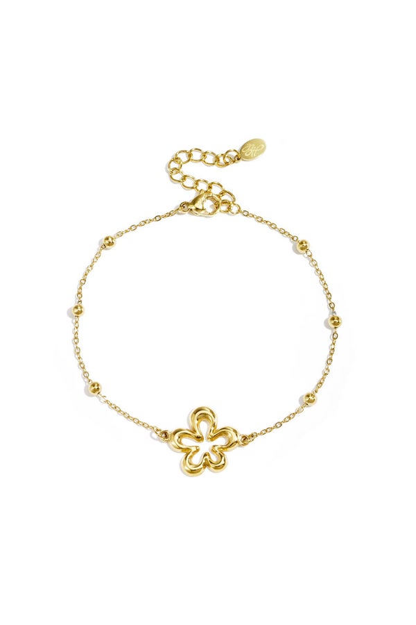 Koraalvormige bloem armband Goud