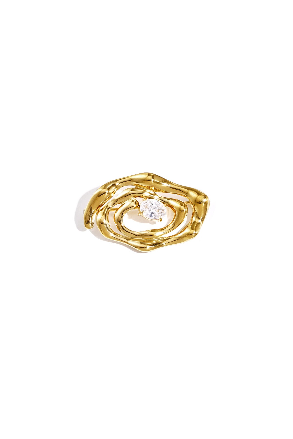 Hypnose met steentje broche Goud