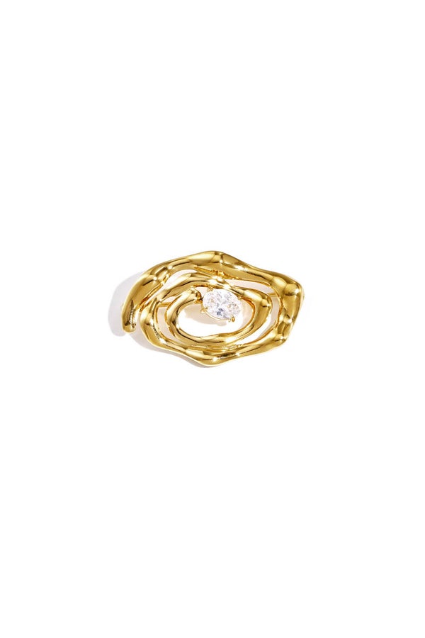 Hypnose met steentje broche Goud