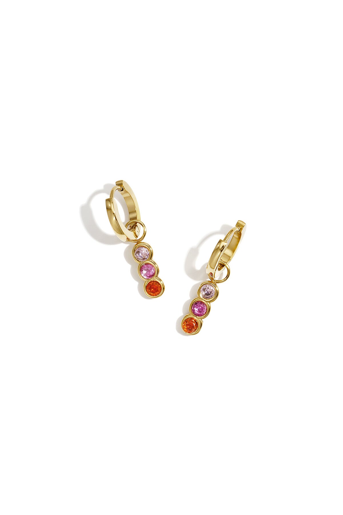 Three colour diamonds oorbellen Goud