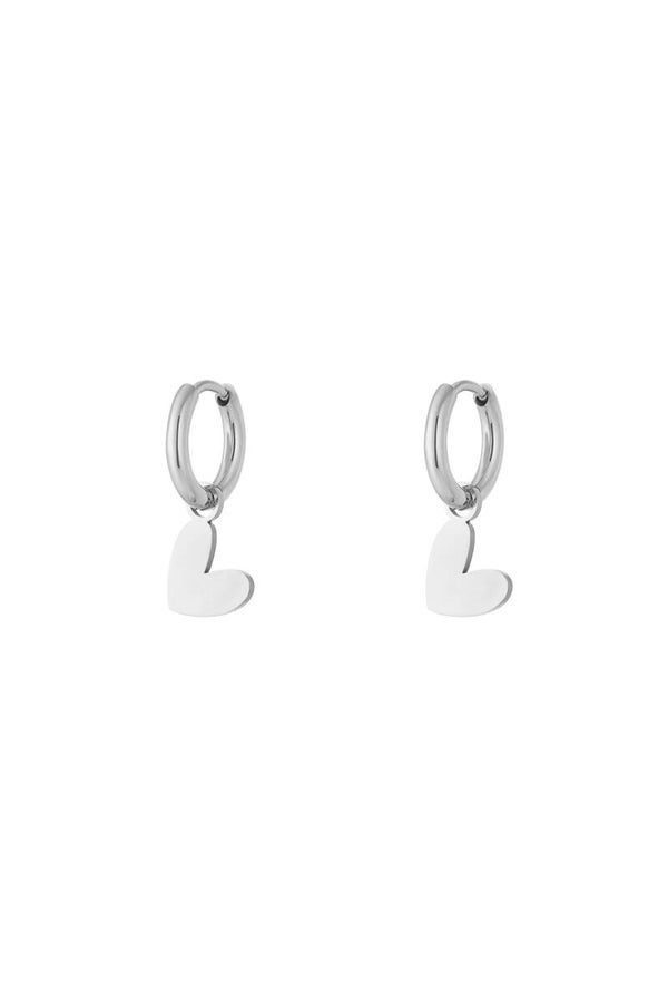 Pure hart oorbellen Zilver