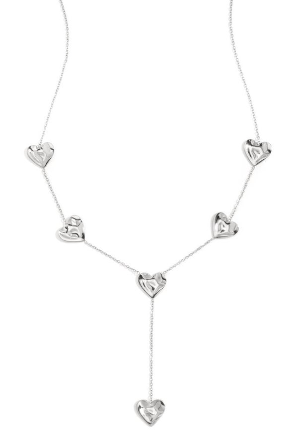 Meerdere hartjes ketting Zilver
