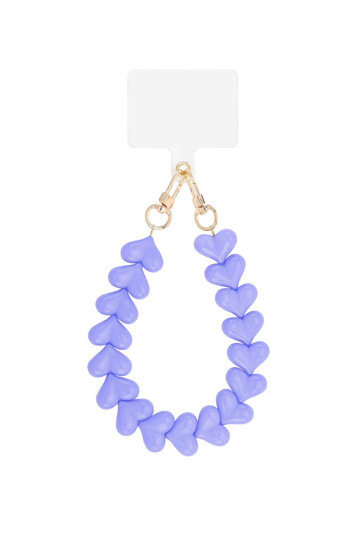 Telefoonkoord hartjes Paars