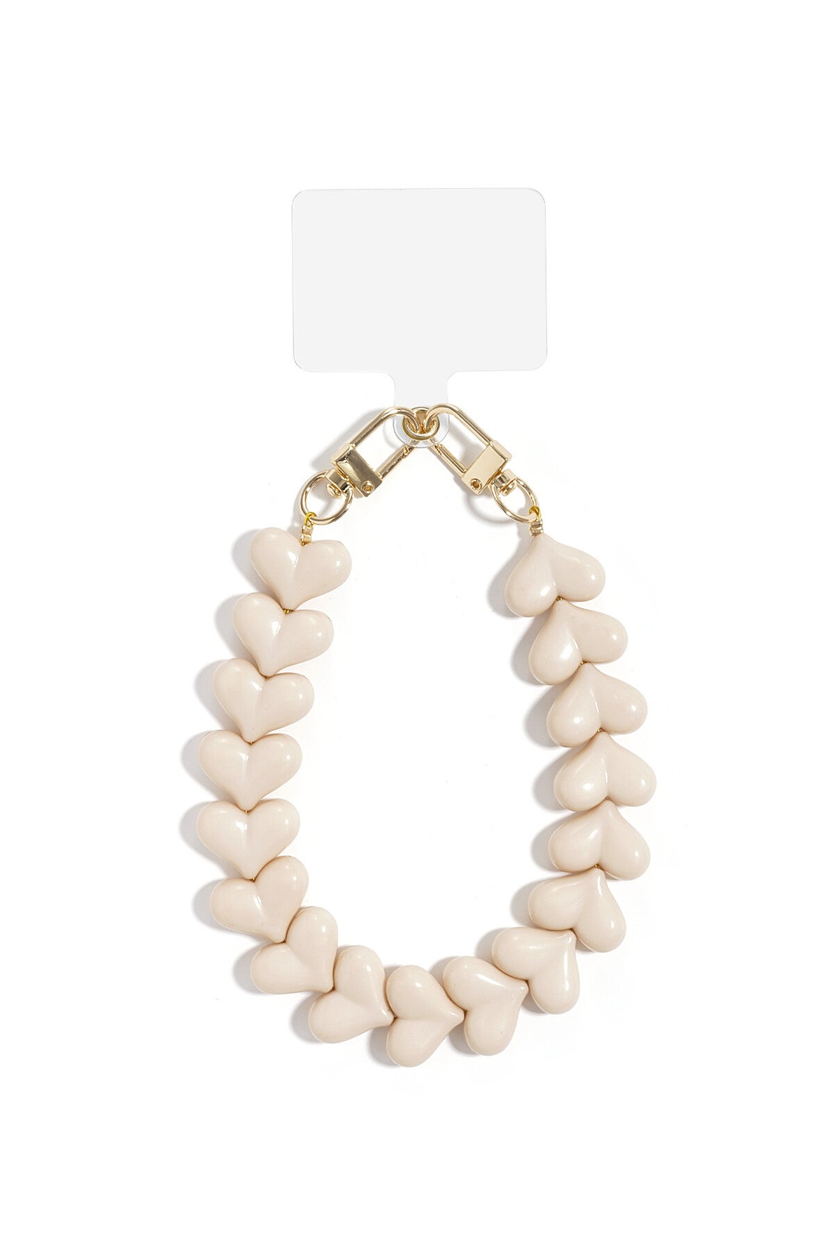 Telefoonkoord hartjes Beige