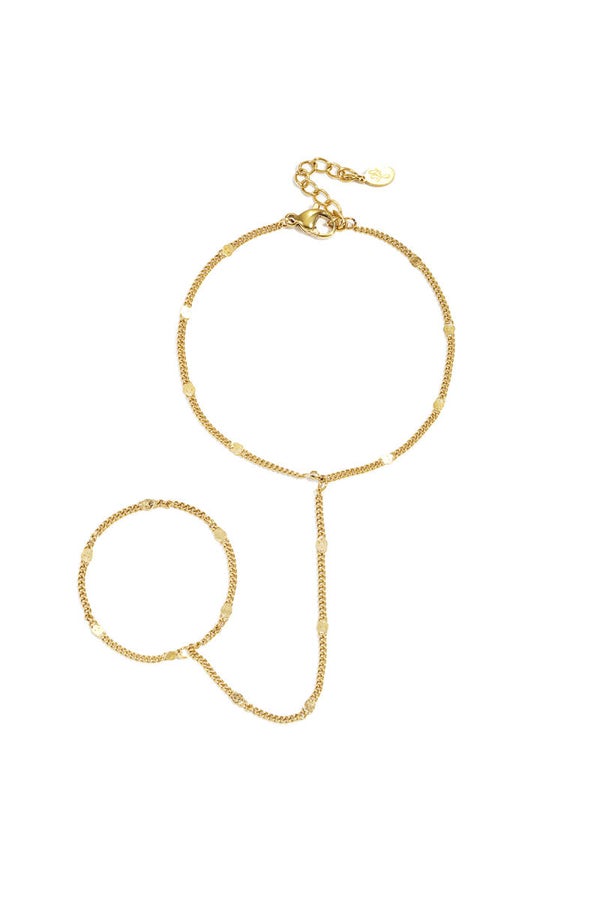 Hand chain met patroon Goud