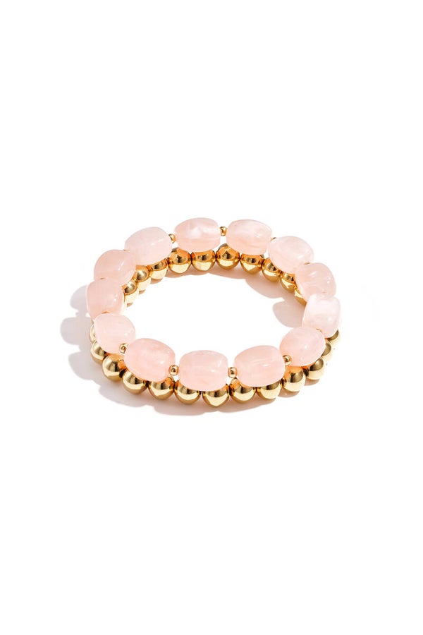 Armbanden set met kralen Licht Roze