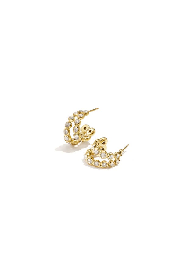 Double diamond oorbellen Goud