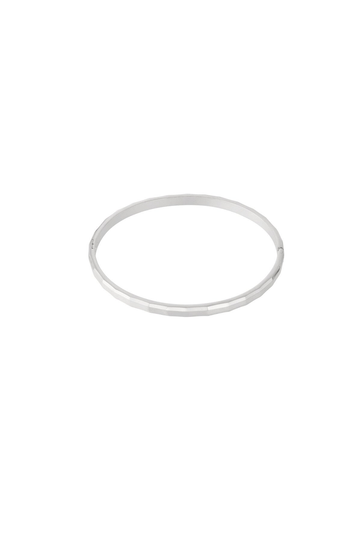 Geometrische bangle armband Zilver