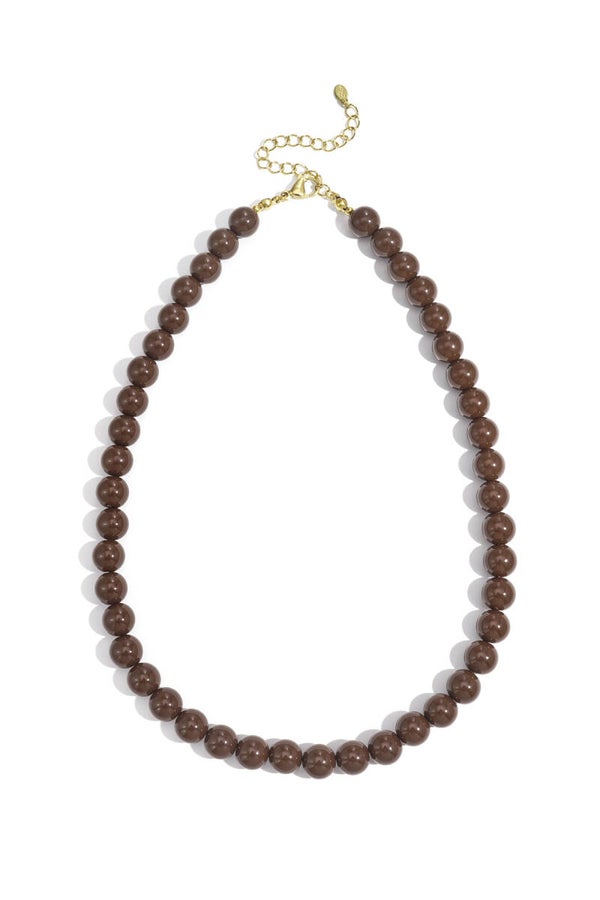 Kralen ketting medium Bruin