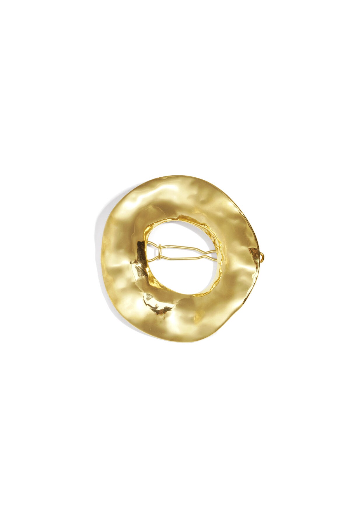 Cirkel organische structuur broche Goud