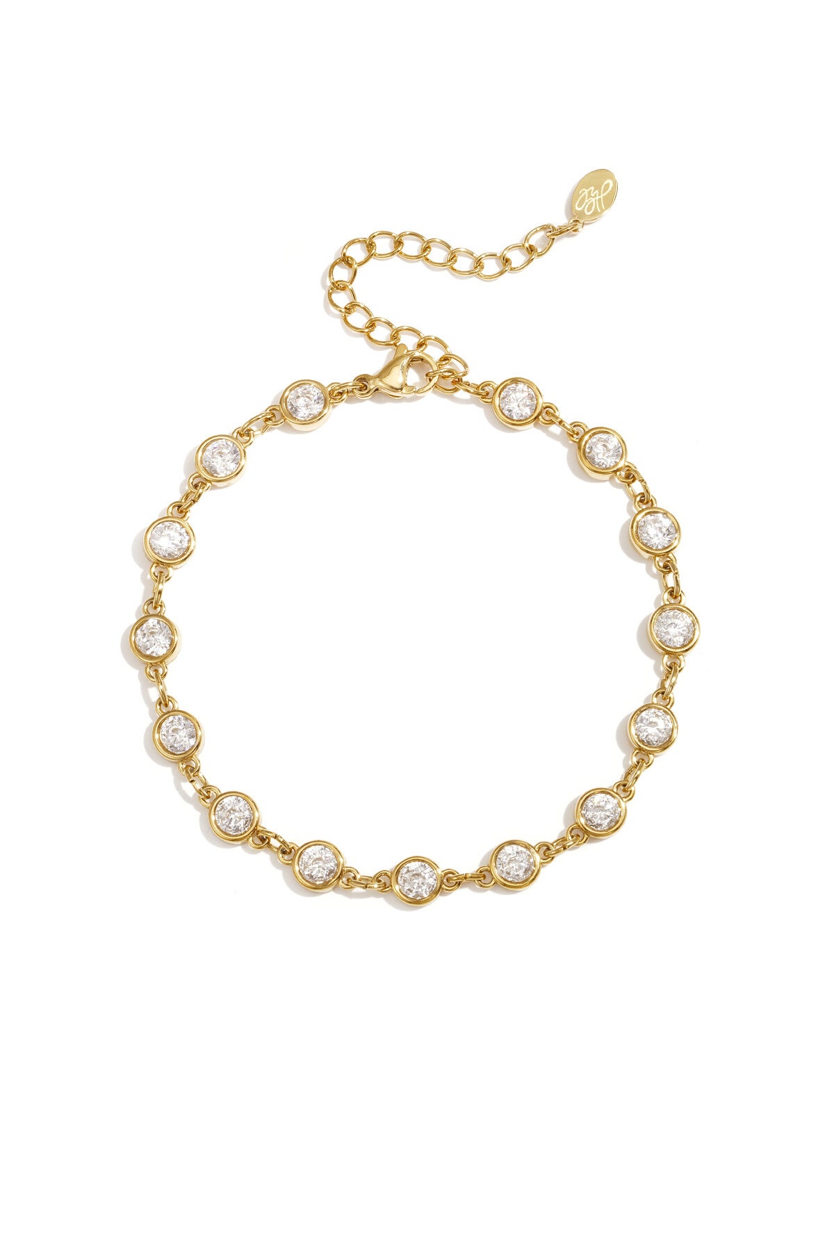 Ronde Zirkonia Steentjes armband Goud