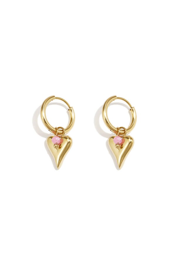 Luna heart oorbellen Goud