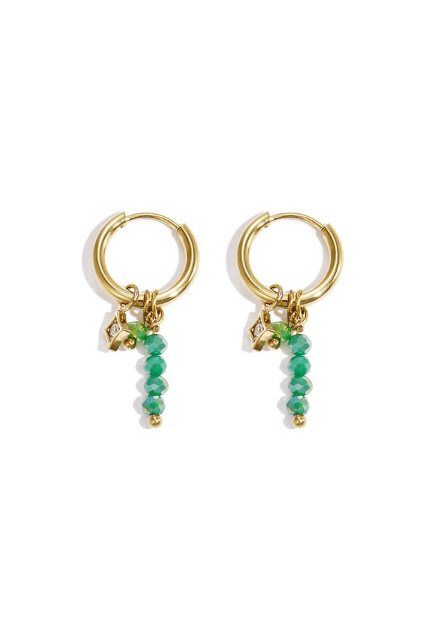 Summer madness oorbellen Goud/Groen