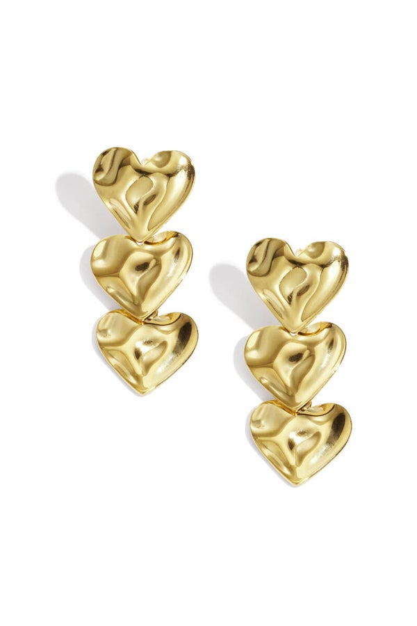 Dangle hart oorbellen Goud