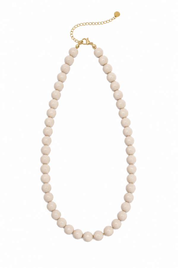 Kralen ketting medium Beige