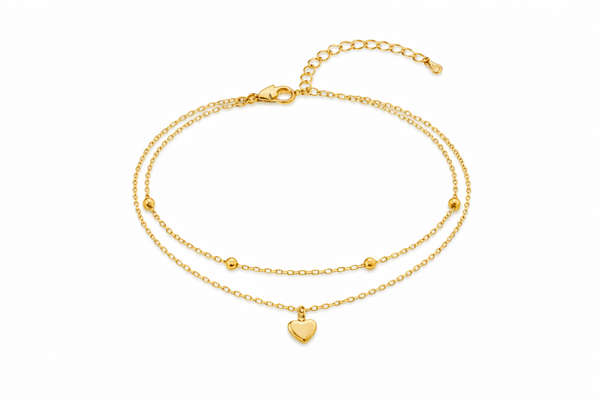 Hart Bedel Enkelbandje Goud
