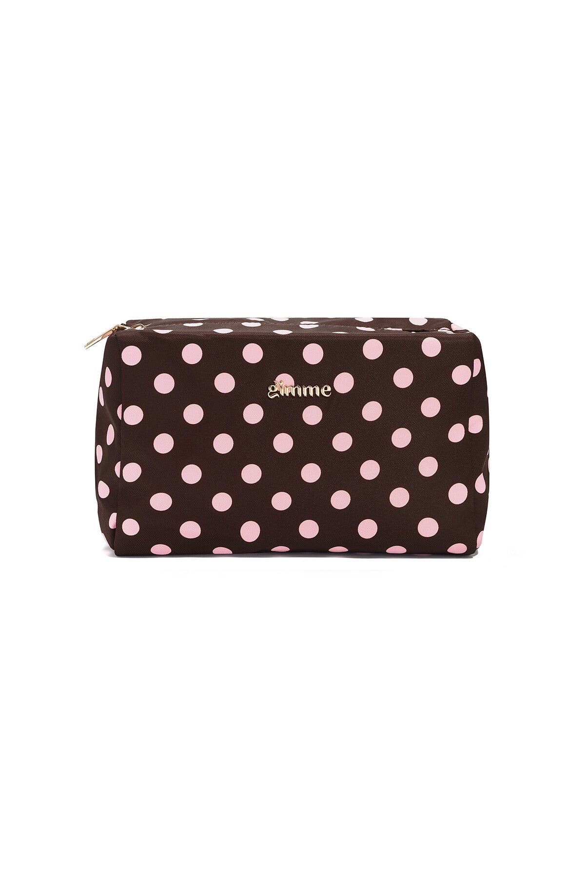 Toilet / Make-up tasje stippen Bruin/Roze