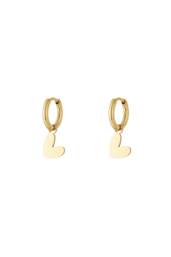 Pure hart oorbellen Goud