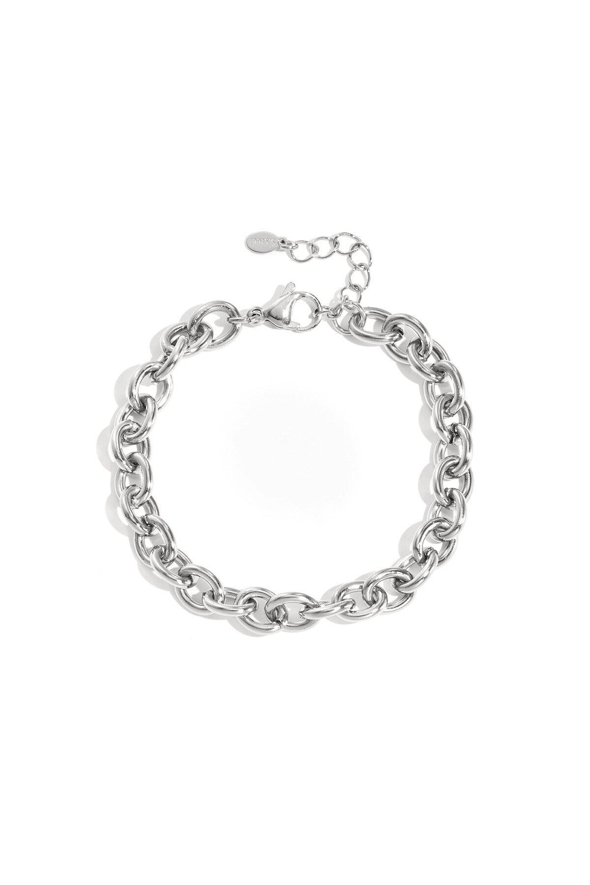 Robuste schakelarmband Zilver