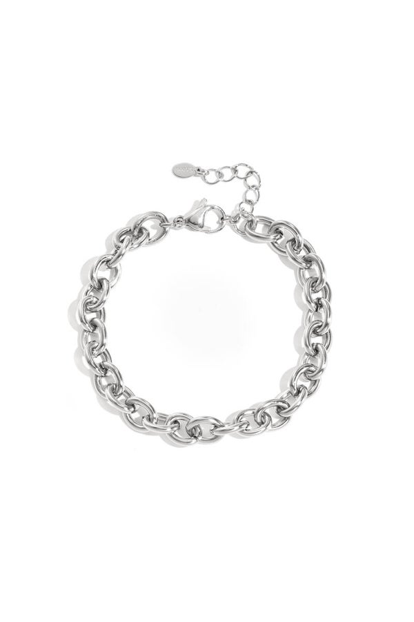 Robuste schakelarmband Zilver