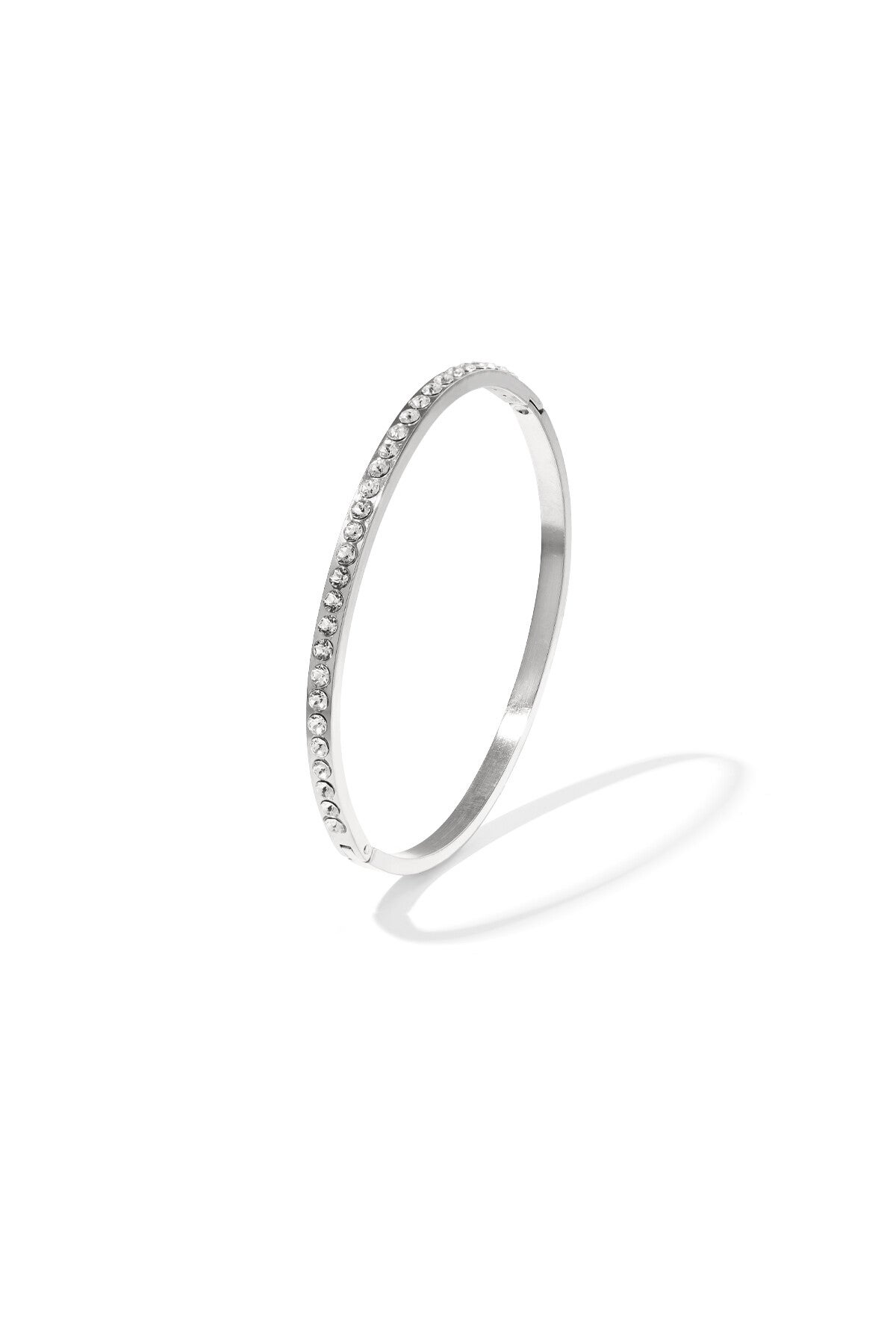Bangle met rij steentjes Zilver