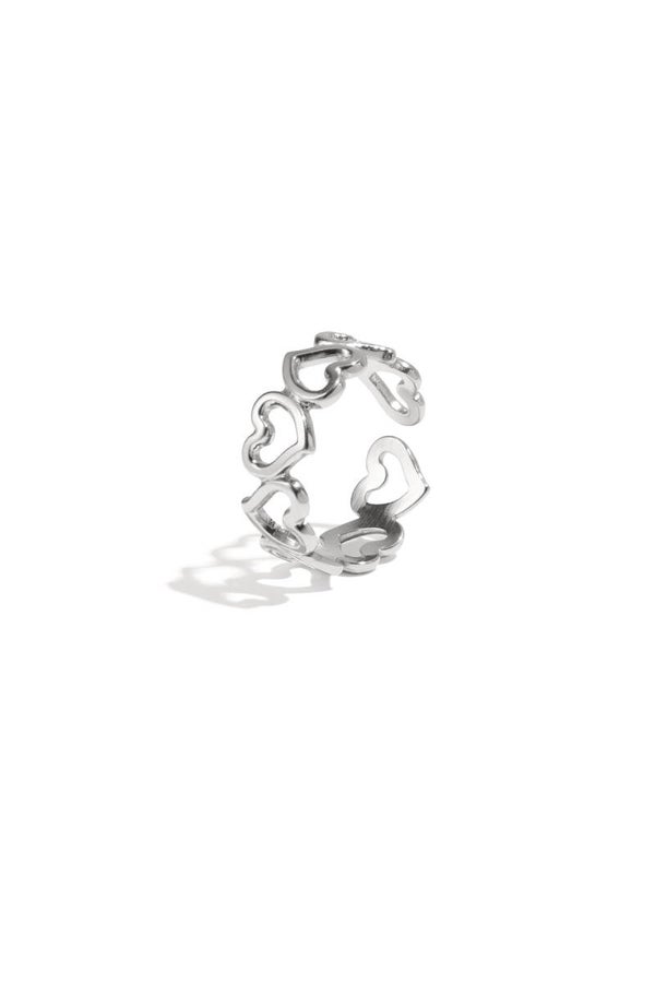 Minimalistische Hart ring Zilver