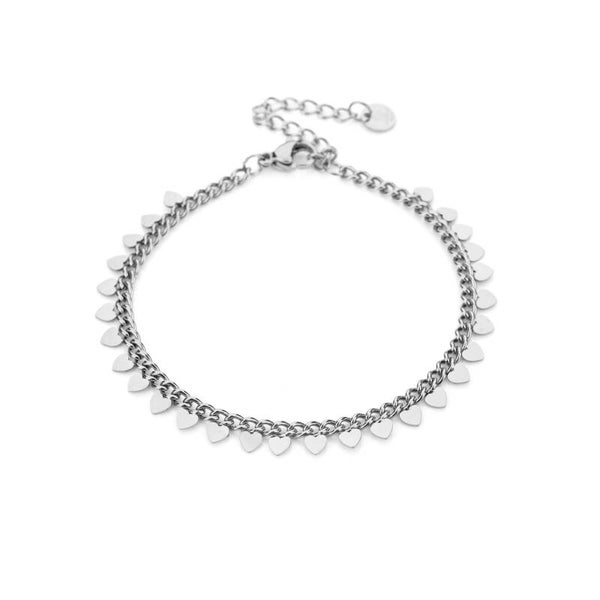 Little hearts armband Zilver