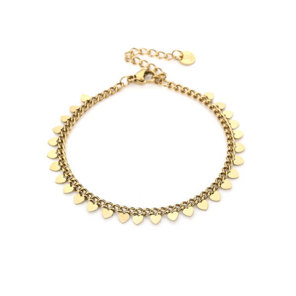 Little hearts armband Goud