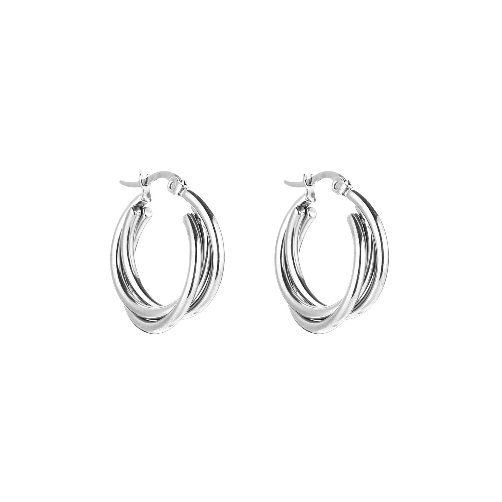 Twisted hoops oorbellen Zilver