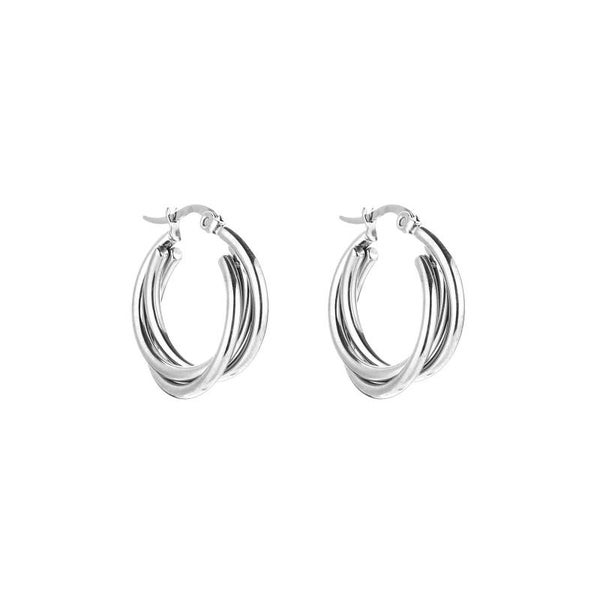 Twisted hoops oorbellen Zilver