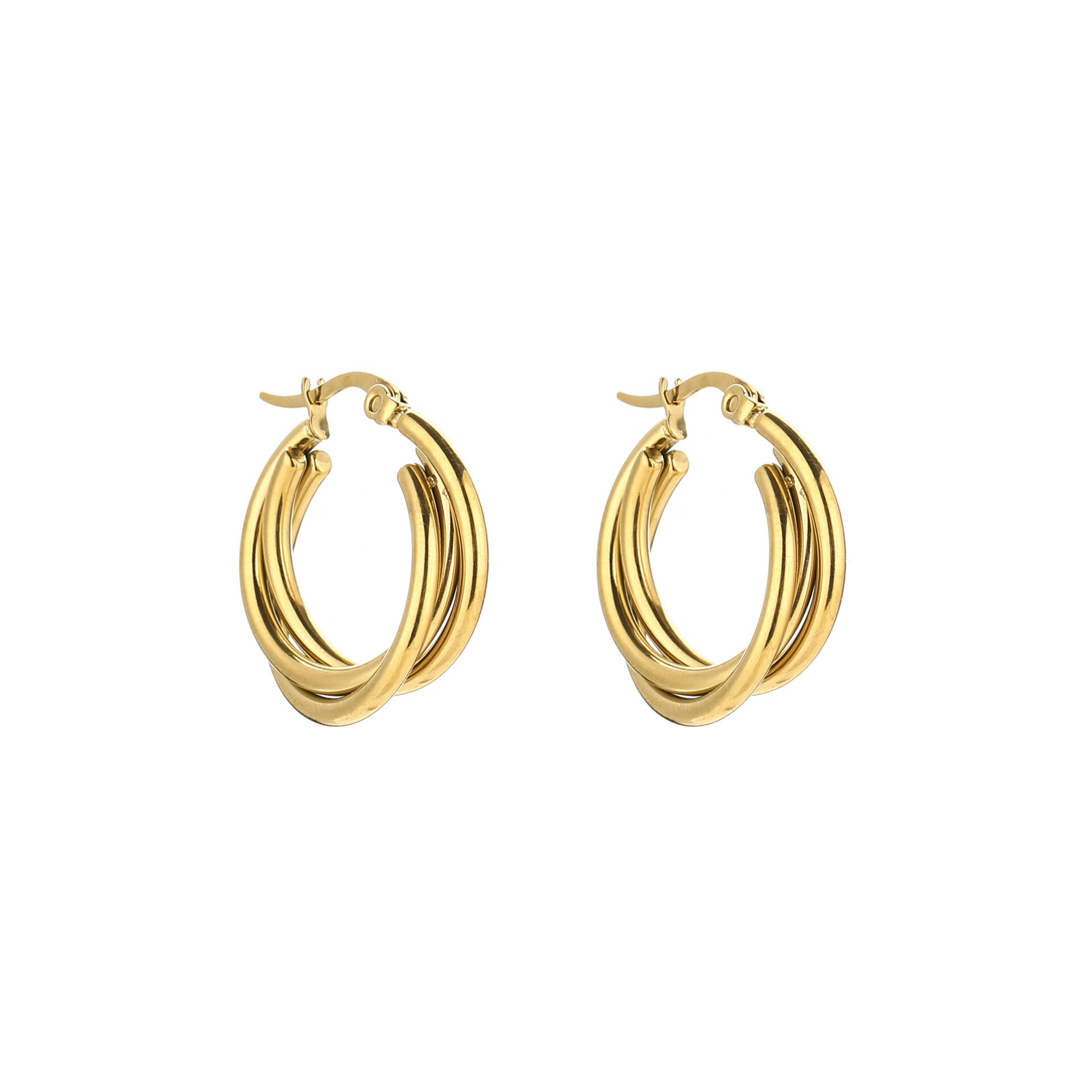 Twisted hoops oorbellen Goud