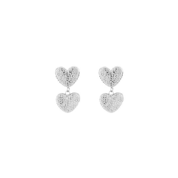 Double Love Oorbellen Zilver