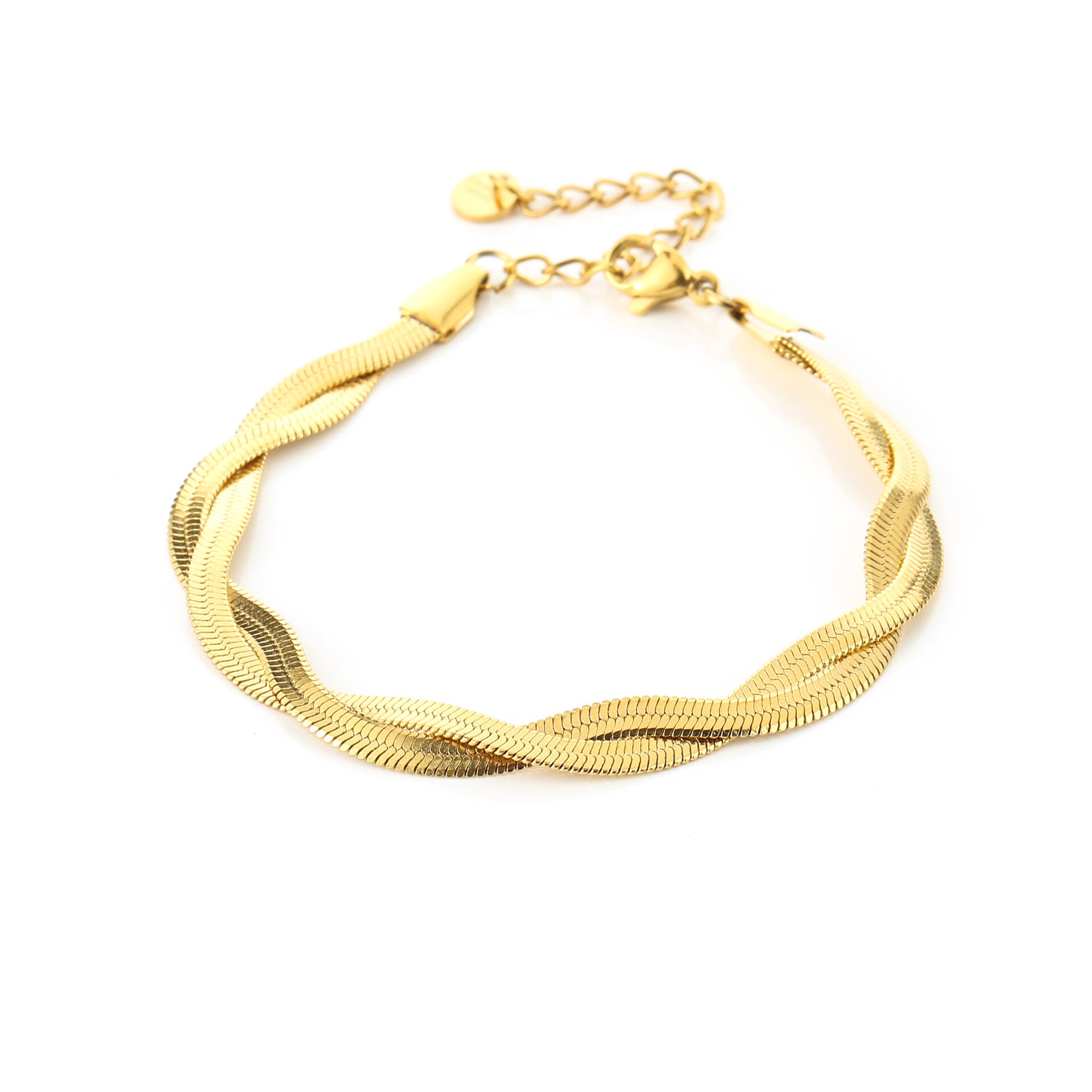 Dubbele platte armband Goud