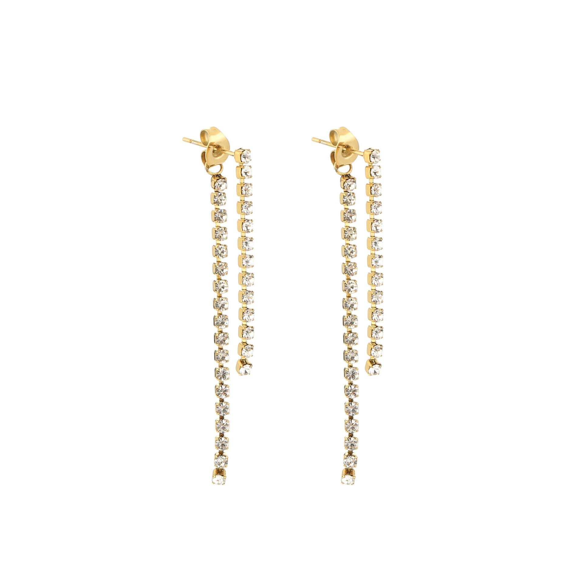 Strass party oorbellen Goud
