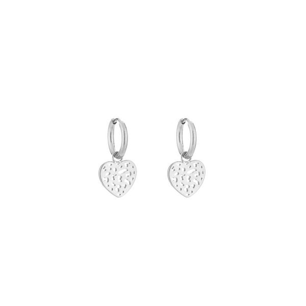 Leopard Heart Oorbellen Zilver