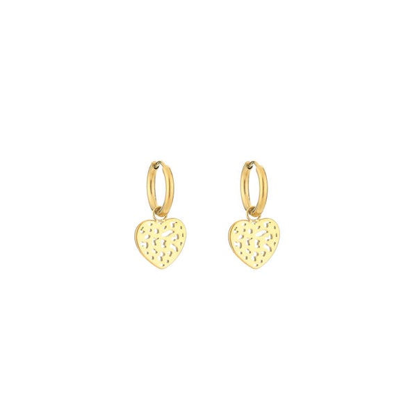 Leopard Heart Oorbellen Goud