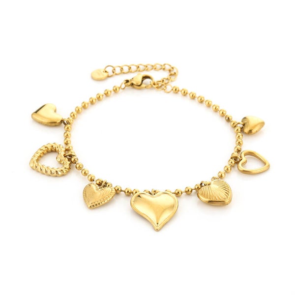 Hart bedel armband Goud