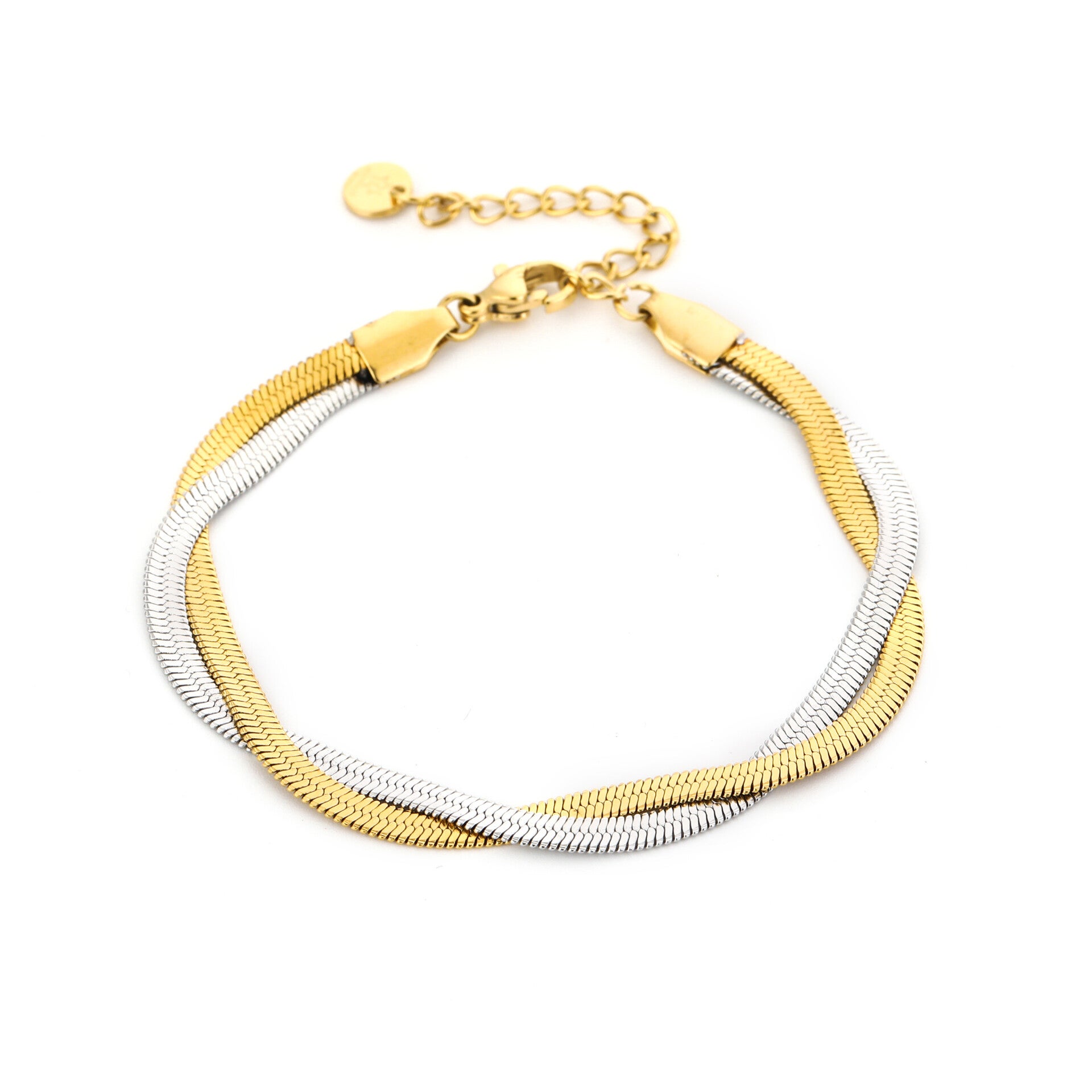 Twist duo armband Goud, Zilver