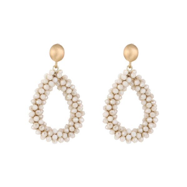 Klassieke kralen oorbellen druppel Goud