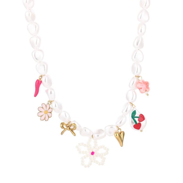 Bedel parel ketting Goud