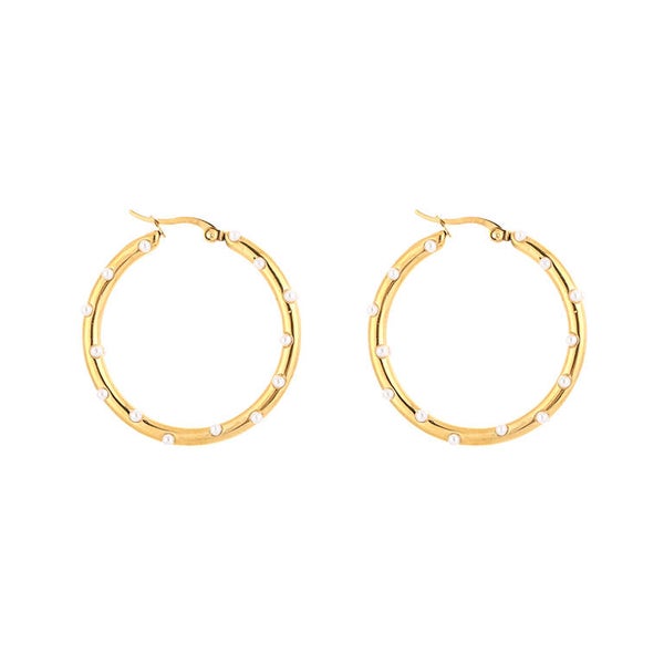 Parel hoops Goud