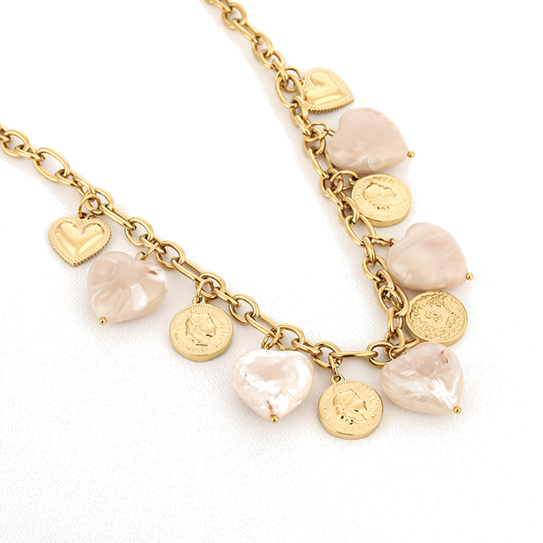 Bedel met kralen ketting Goud