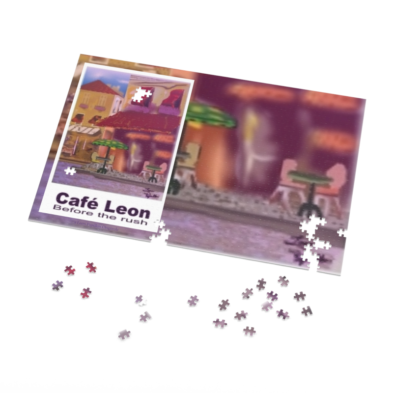 Cafe Leon Before the rush 30" x 20" x 1000 pce Jigsaw Puzzle # 1 - A Leon Papillon Originale
