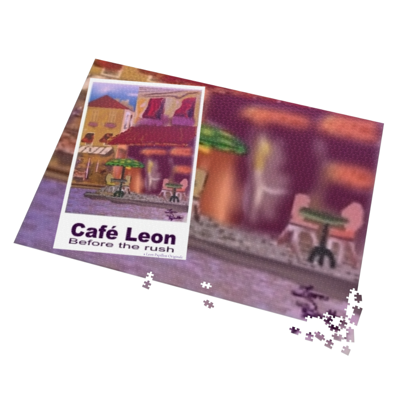 Cafe Leon Before the rush 40" x 28" x 2000 pce Jigsaw Puzzle # 2 - A Leon Papillon Originale