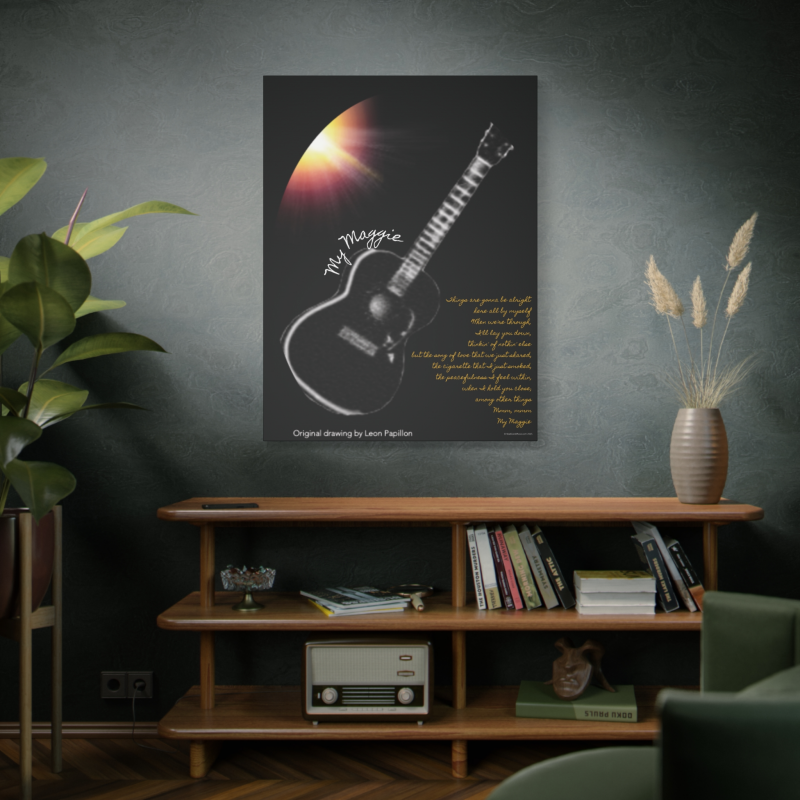 My Maggie Digital Drawing # 5 - A Leon Papillon Originale 36" x 48" "Things are gonna be alright here all by myself …"