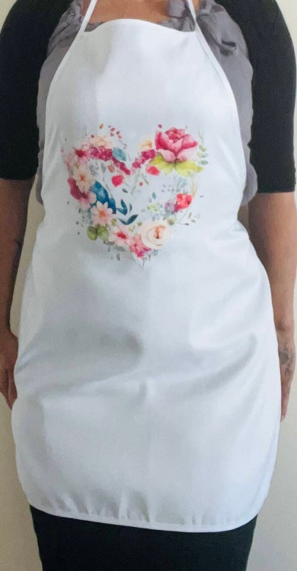 ‘Hearts and flowers’ apron