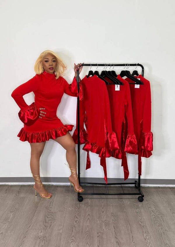 Cupids red flare dress