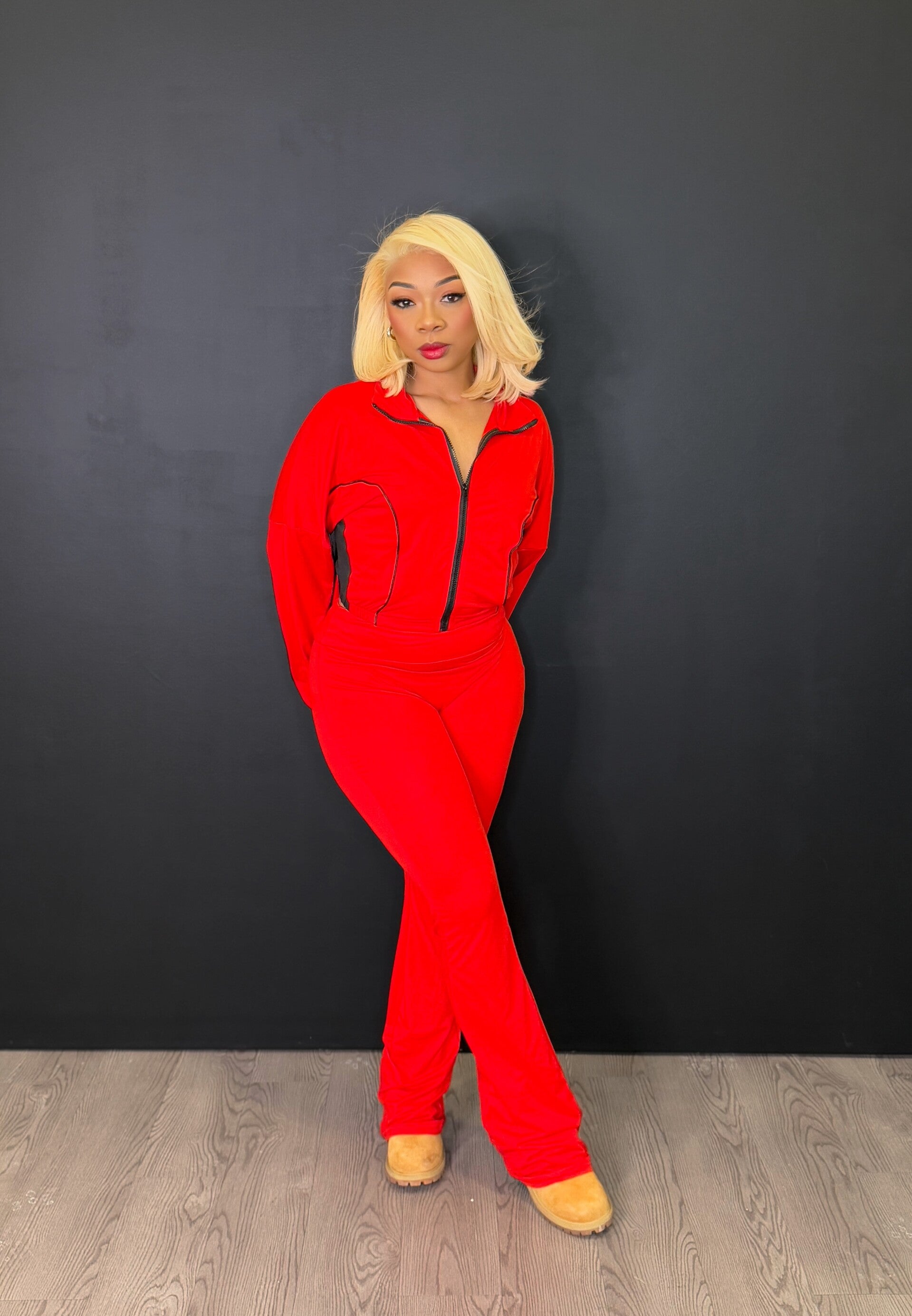 I’m runnin sh!t red track suit